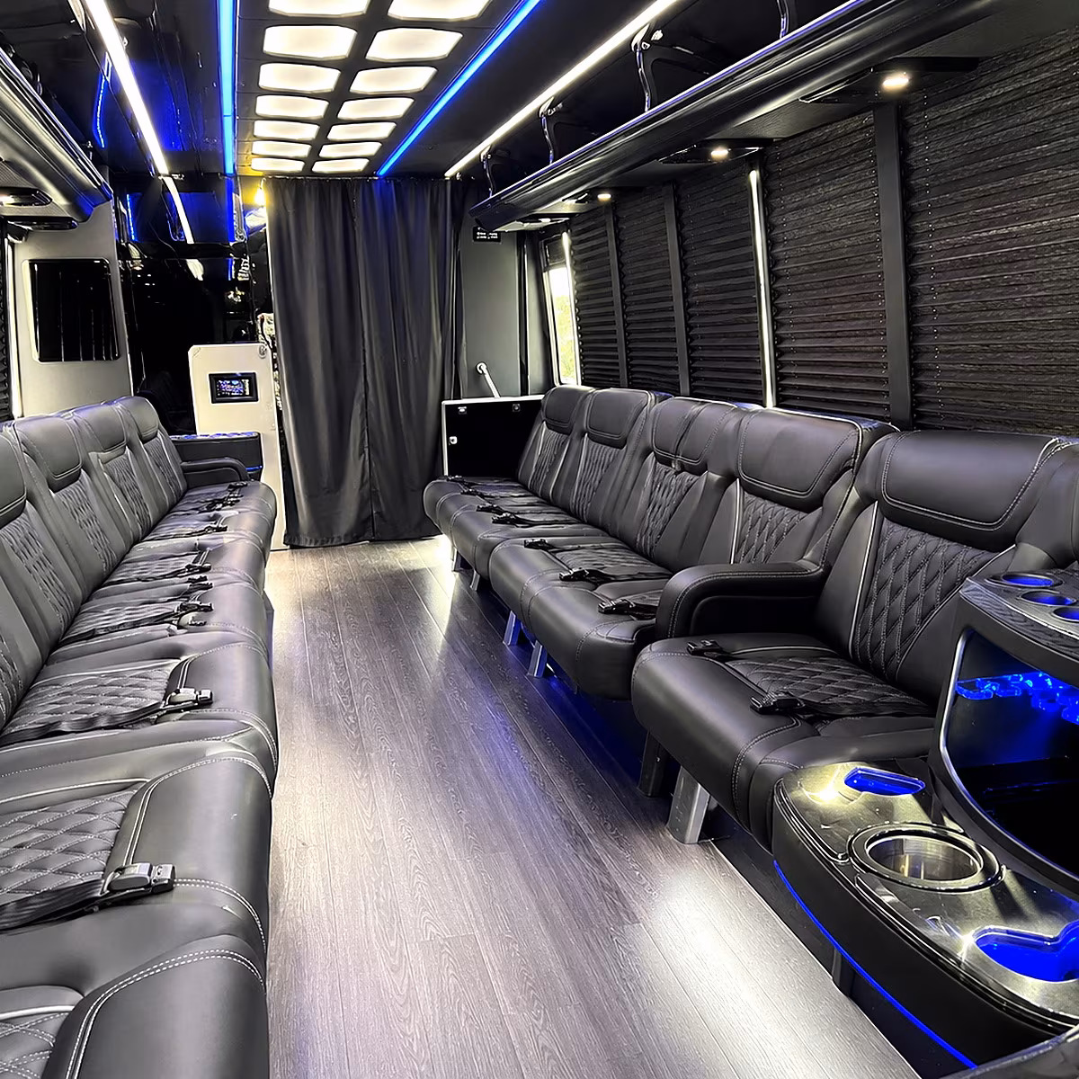 Kent Winery Tour & Pub Crawl Transportation party bus interior