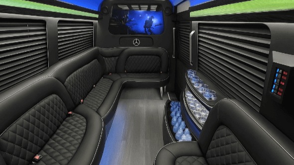 Interior of Kent Party Bus Company's 14 Passenger Sprinter Limousine in Kent