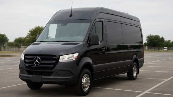 Exterior of Charter Bus Company Kirkland's 14 Passenger Sprinter Limousine in Kirkland
