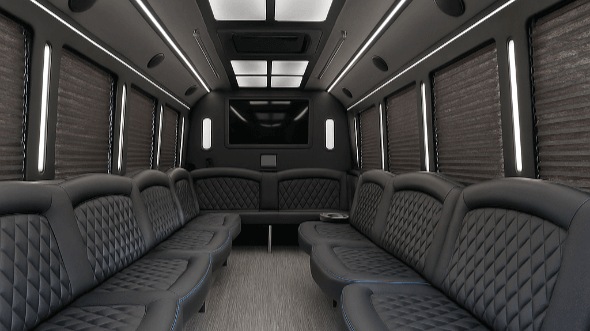 Interior of Charter Bus Company Sammamish's 25 Passenger Party Bus in Sammamish