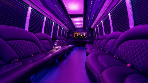 25 passenger party bus interior