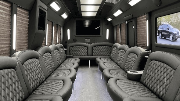 Interior of Charter Bus Company Federal Way's 28 Passenger Party Bus in Federal Way