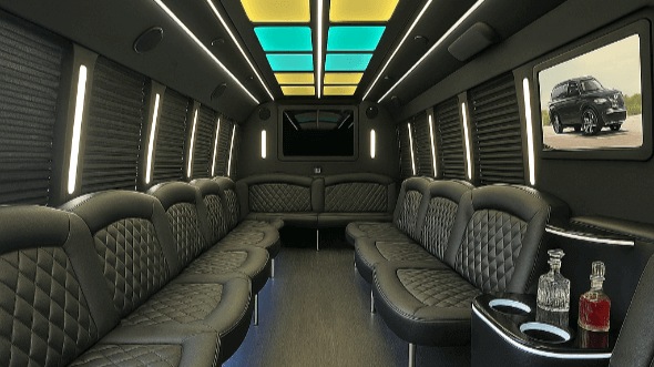 28 passenger party bus interior