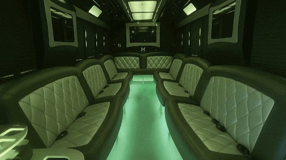 Interior of Charter Bus Company Bellevue's 40 Passenger Party Bus in Bellevue