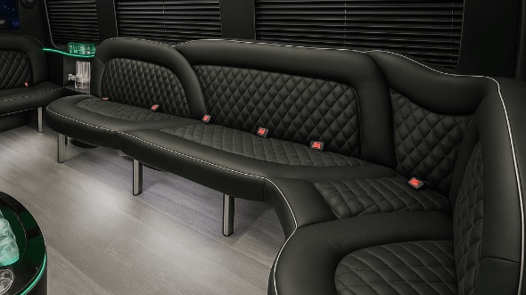 kent 15 passenger party bus inside