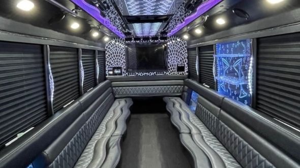 kent 20 passenger party bus interior